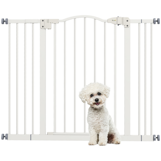 Adjustable Metal Pet Gate, 74-100cm - White