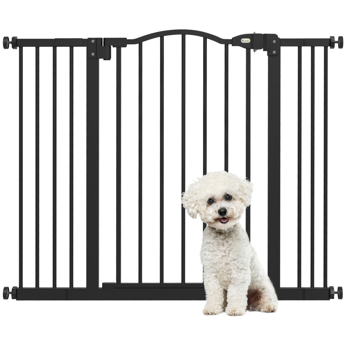 Adjustable Metal Pet Gate, 74-100cm - Black