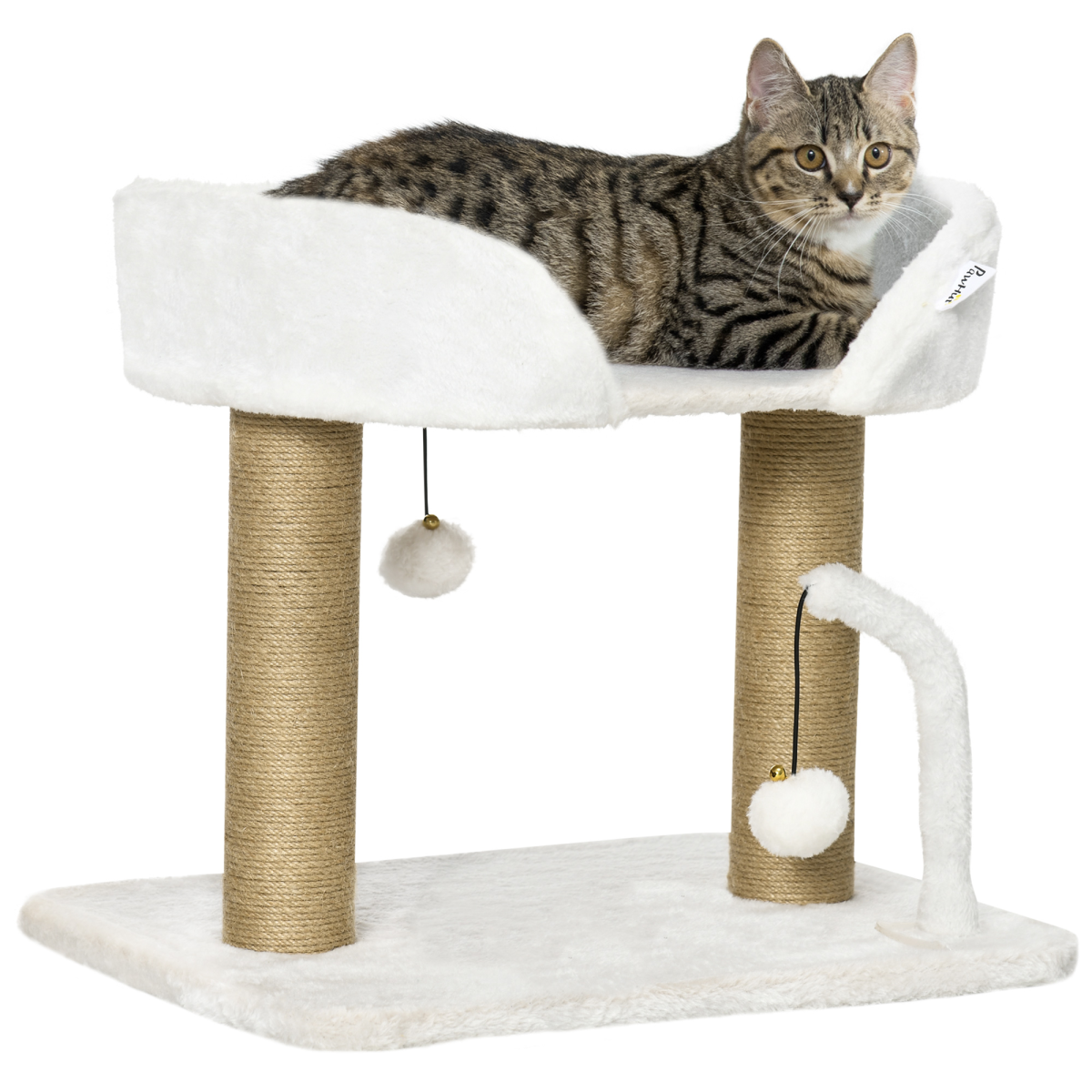 Compact Cat Tree with Hanging Toy Balls