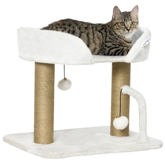 Compact Cat Tree with Hanging Toy Balls