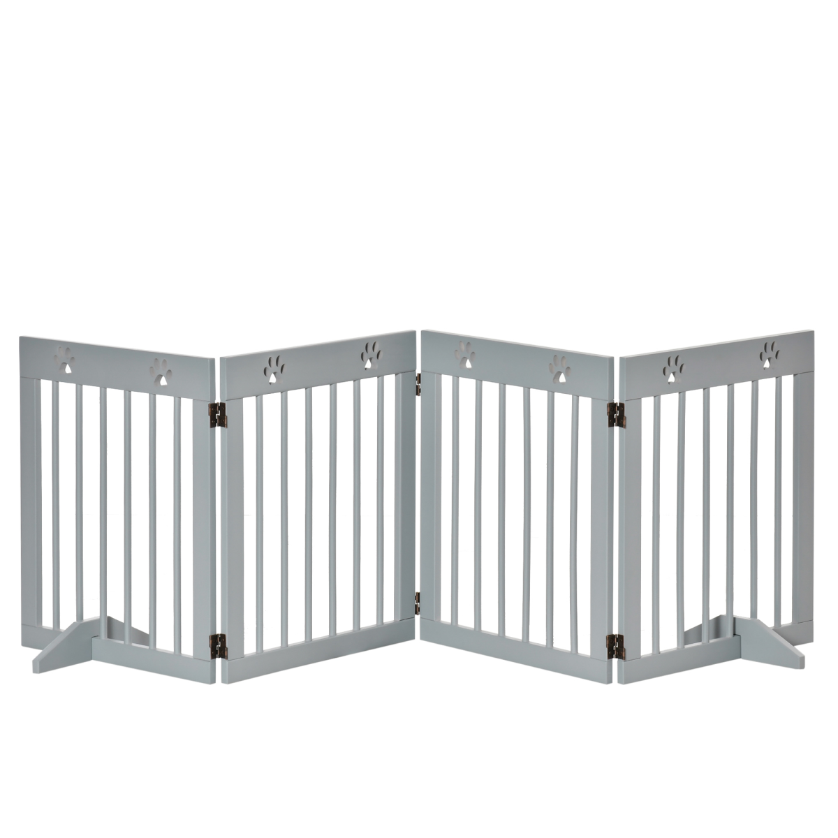 Foldable Wooden Pet Gate, 4-Panel - Compact