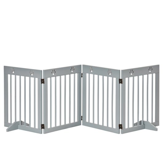 Foldable Wooden Pet Gate, 4-Panel - Compact
