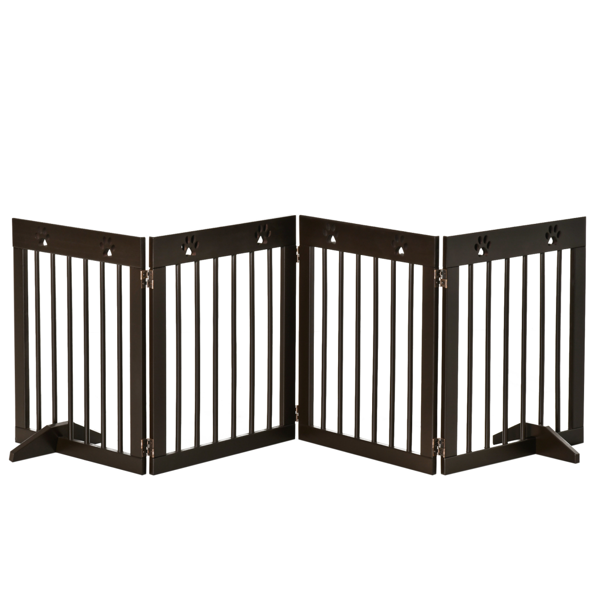 Foldable Wooden Pet Gate, 4-Panel