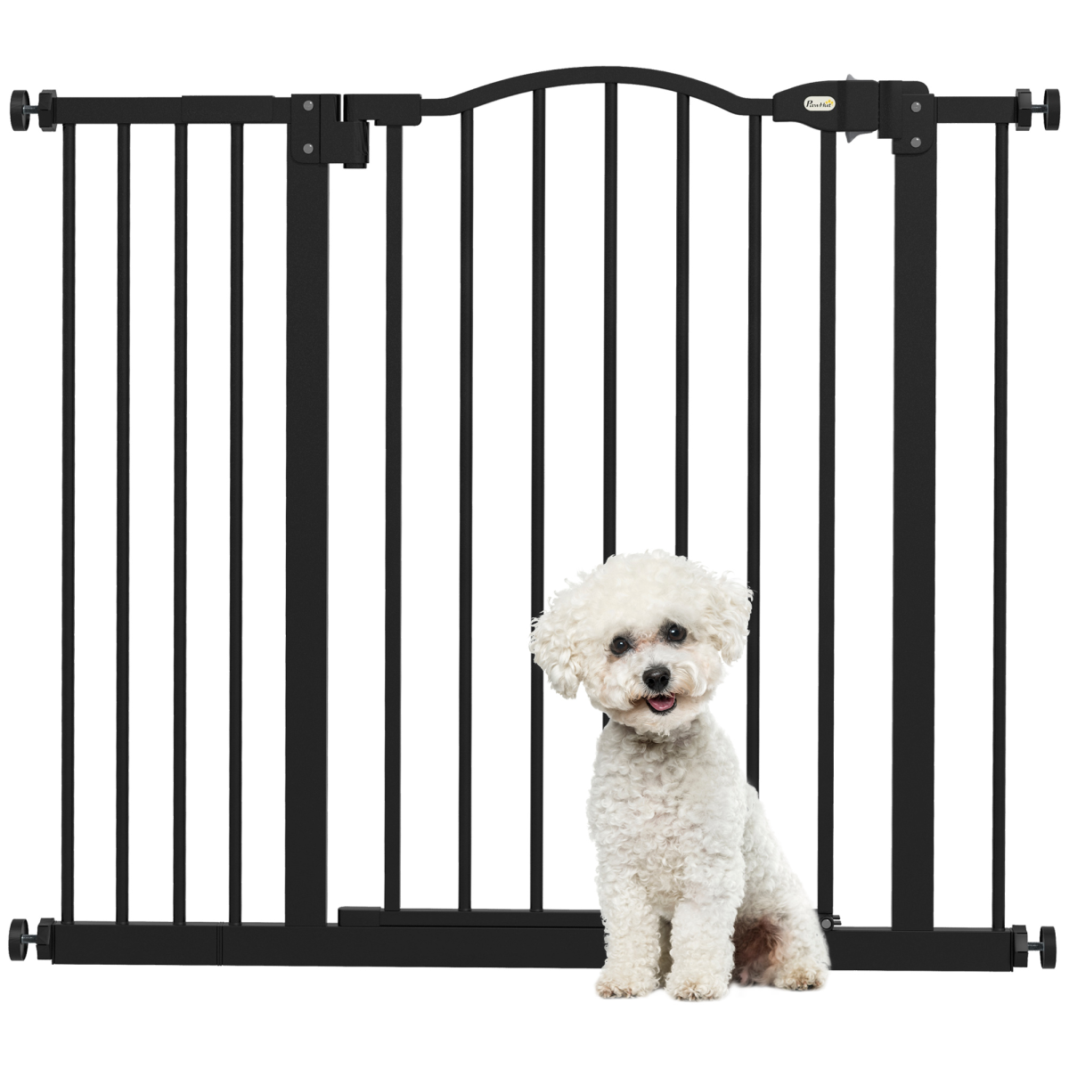 Adjustable Metal Pet Gate, 74-94cm - Black
