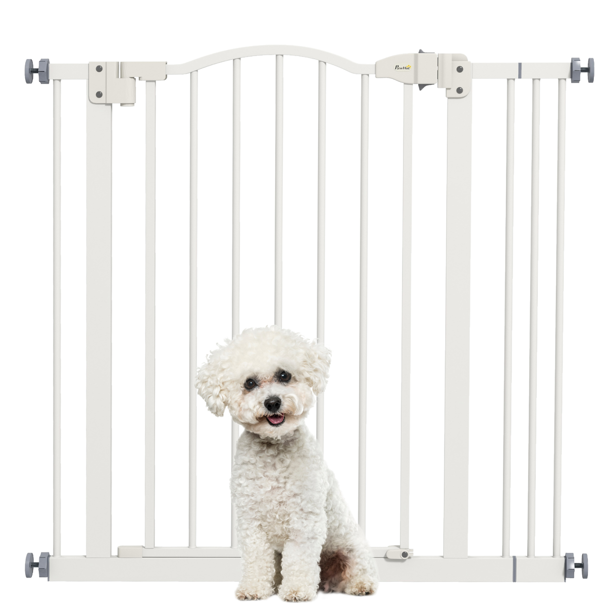 Adjustable Metal Pet Gate, 74-87cm - White