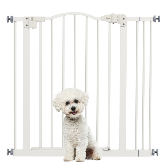 Adjustable Metal Pet Gate, 74-87cm - White