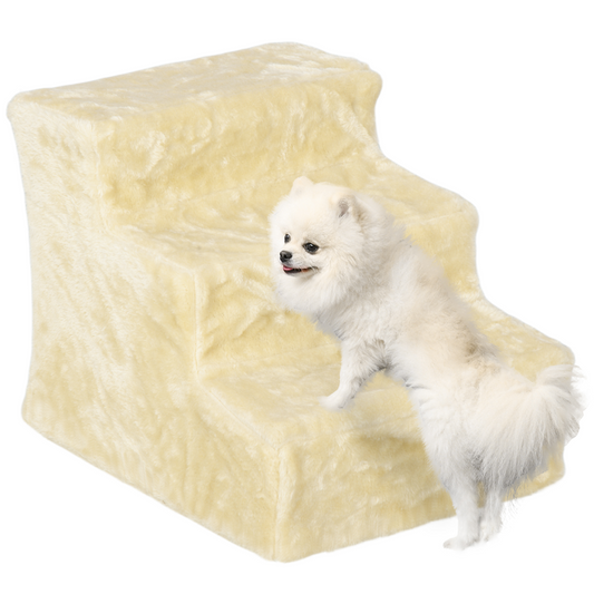 3-Step Portable Dog Stairs, Washable Cover
