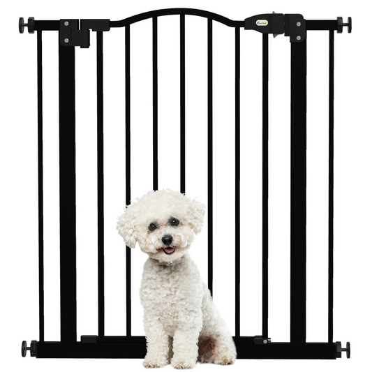 Adjustable Metal Pet Gate, 74-80cm - Black