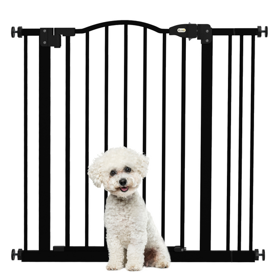 Adjustable Metal Pet Gate, 74-87cm - Black