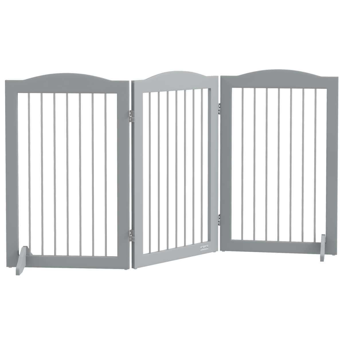 Foldable Freestanding Pet Gate - Grey