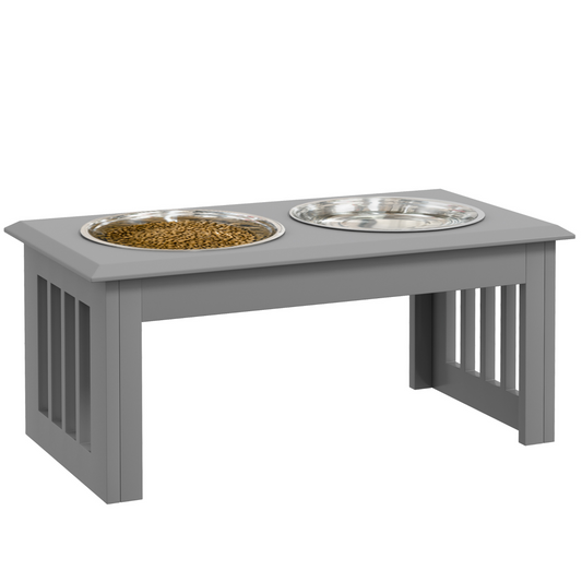 Elevated Dog Feeder, Large - Grey