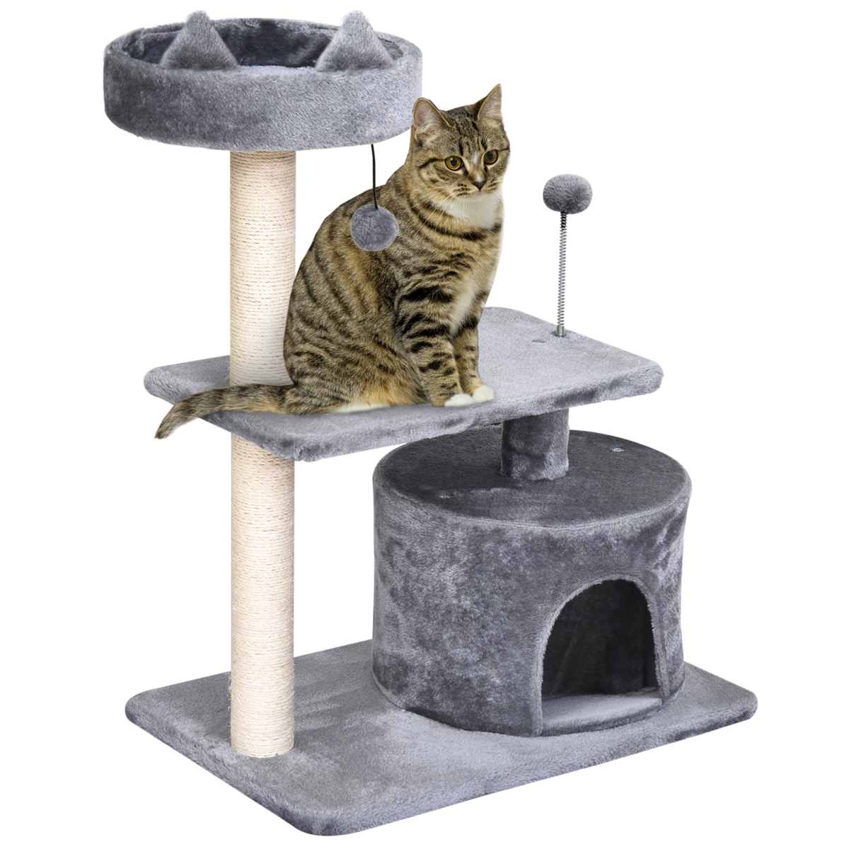 81cm Deluxe Cat Tree with Hideaway Hut